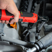Load image into Gallery viewer, TOPEX 3/8" 12V Cordless Electric Ratchet Wrench 45NM/33.2ft-lbs 300RPM Variable Speed & LED Light