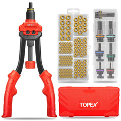 TOPEX 160PCS Heavy Duty Nut Rivet Riveter Rivnut Nutsert Gun Riveting Kit Thread M3-12