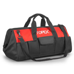 TOPEX 24 Inch Tool Bag, Multi-pocket Tool Organiser, Roomy Storage Space Tool Tote Bag with Padded Handle and Adjustable Shoulder, for home and workshop