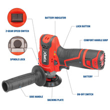 Load image into Gallery viewer, TOPEX 12V Cordless Polisher 3" Mini Car Detailing Buffer & Sander w/ Battery & Charger