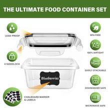 Load image into Gallery viewer, Stelive 56 PCs Food Storage Container Set, Leak Proof Lunch Boxes, BPA-Free Clear Plastic Storage Containers for Home & Kitchen Organization with Labels & Pen
