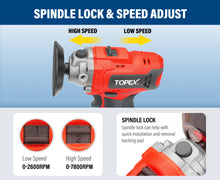Load image into Gallery viewer, TOPEX 12V Cordless Polisher 3" Mini Car Detailing Buffer & Sander Skin Only without Battery