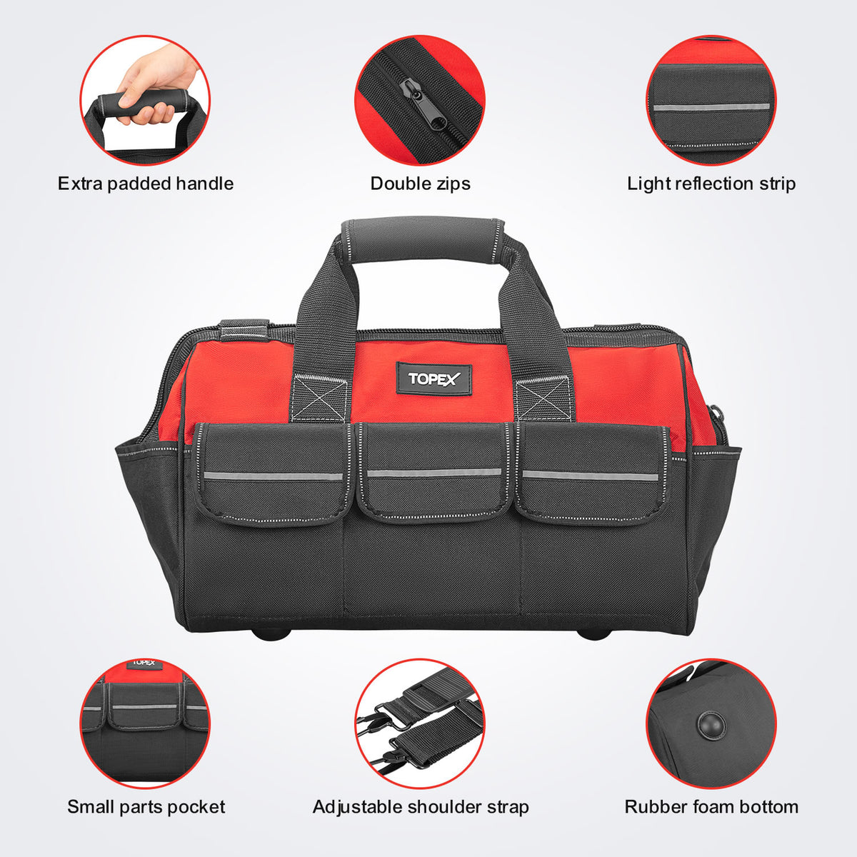 16-Inch Tool Bag Multi-Pocket Tool Organizer High Bearing Wide Mouth Tool Bag wi | Australia 16-Inch Tool Bag Multi-Pocket Tool Organizer High Bearing Wide Mouth Tool Bag wi | Australia