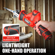 Load image into Gallery viewer, TOPEX 12V Cordless Reciprocating Saw w/  2 Saw Blades & Clamping Claw  Cutting Depth 65 mm