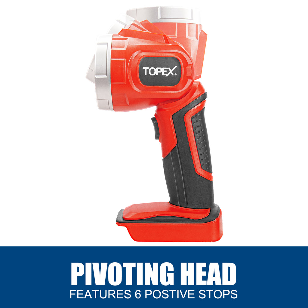 TOPEX 20V LED Light 300 Lumen Lightweight LED Torch w/ Battery & Charger