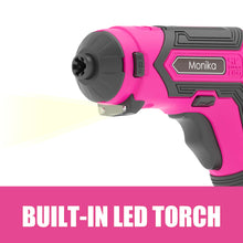 Load image into Gallery viewer, Monika Pink Power Tool Combo Set Cordless Drill Driver Rechargeable Screwdriver ELectric Cutter w/ 159PCS Household Tool Set & 20PCS Gardening Kit