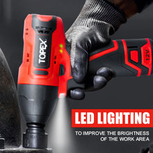 Load image into Gallery viewer, TOPEX 12V Power Tool Twin Kit Cordless Wrenches Impact Wrench with 6 Sockets & 3/8" Electric Ratchet Wrench 300RPM Variable Speed LED Light w/ 2 Lithium-Ion Batteries & 16-inch Multi-Pocket Tool Bag