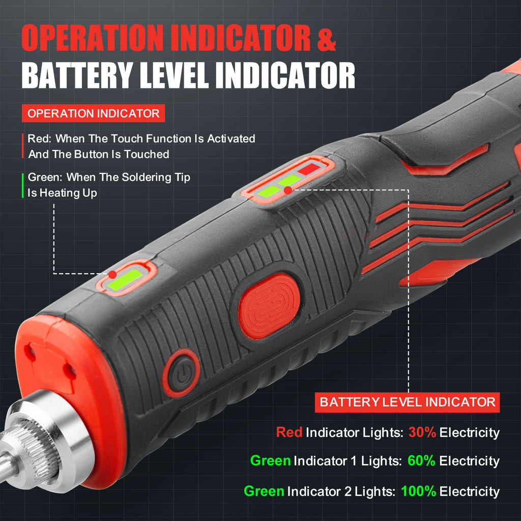 TOPEX 4V Max Cordless Soldering Iron and Charger, Cordless Soldering Iron Kit, 12 Sec Quick Heat Up
