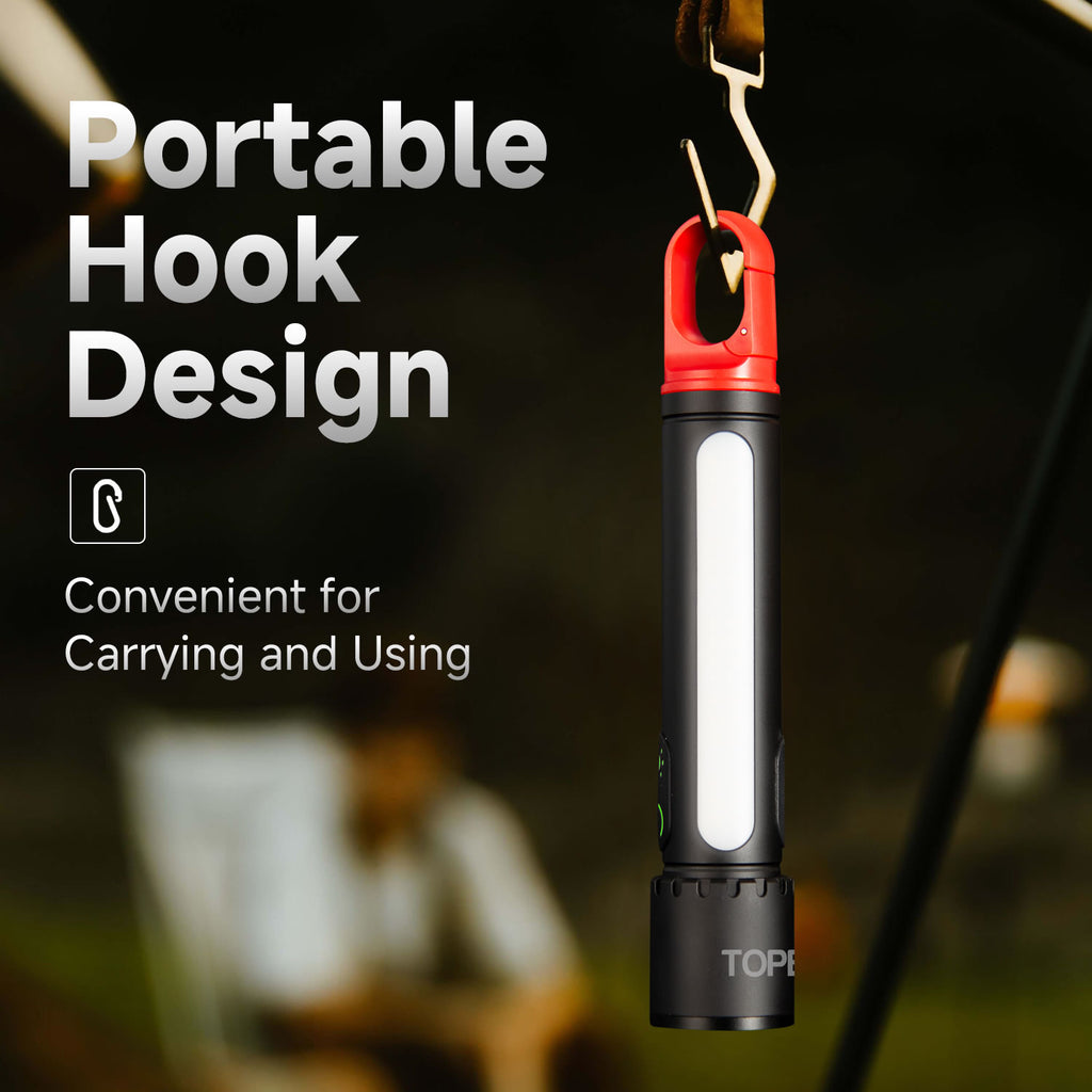 TOPEX LED Torch Rechargeable, 800 Lumens, 600M Super Bright Adjustable Focus Flashlight, 9 Lighting Modes, Waterproof Torch for Camping, Outdoor