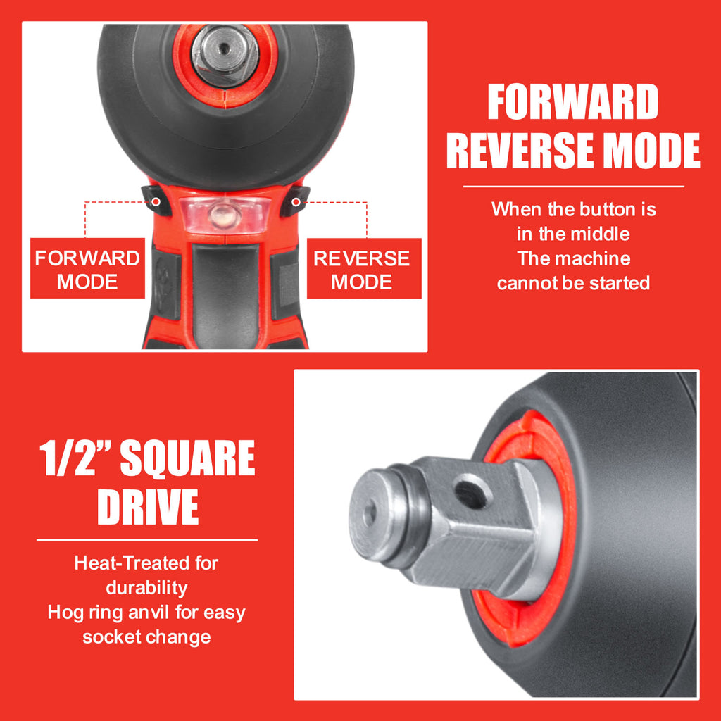TOPEX 12V Cordless Impact Wrench with 3/8-Inch Chuck, Torque Max 120 N.m, 6 Sockets