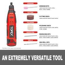 Load image into Gallery viewer, TOPEX 12V Cordless Rotary Tool Speed 5000-25000rpm Carving tool Set Grinding tool Kit - Skin Only