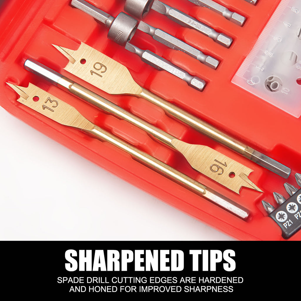 TOPEX 20V Max Cordless Hammer Drill w/ Li-Ion Battery & Drill Bit Set