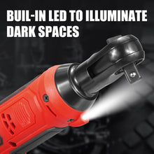 Load image into Gallery viewer, TOPEX 3/8" 12V Cordless Electric Ratchet Wrench 45NM/33.2ft-lbs 300RPM Variable Speed & LED Light