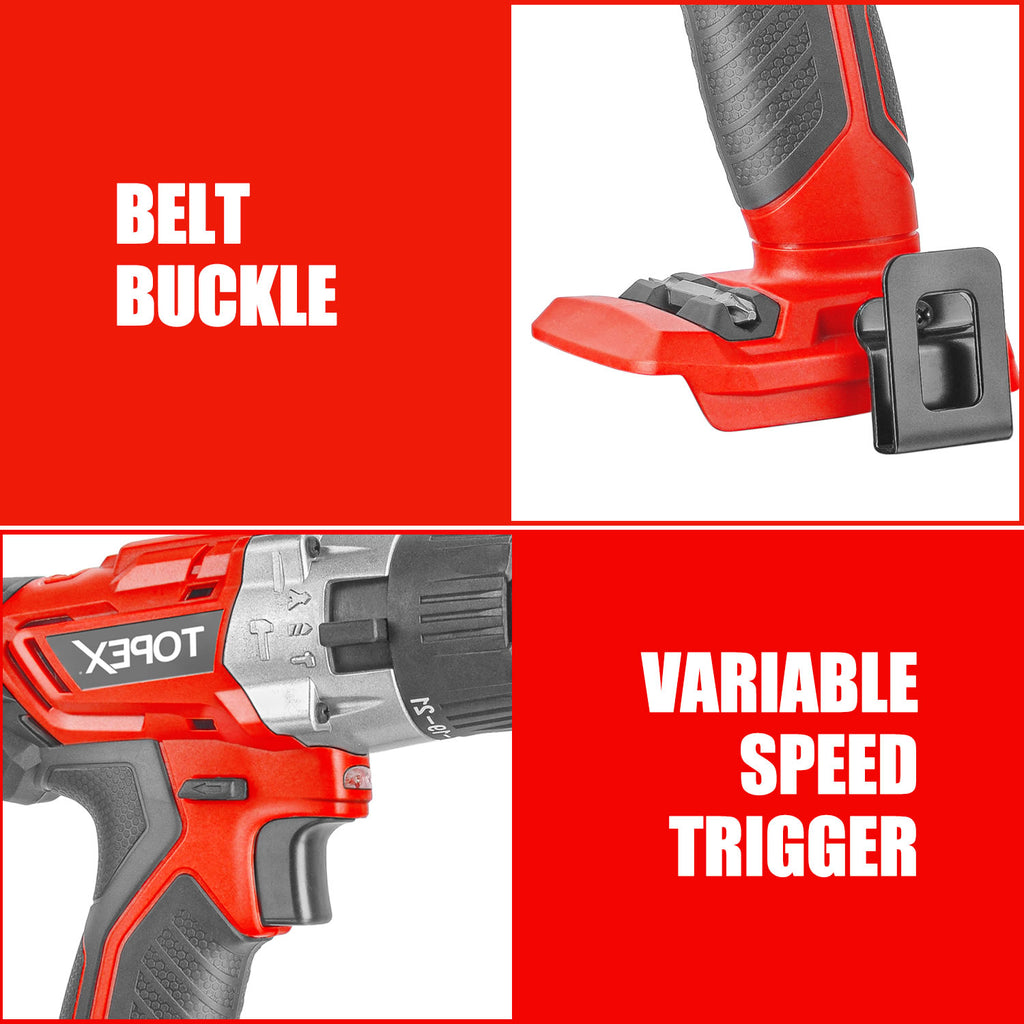 TOPEX Cordless Drill Driver Impact Hammer drill (Skin)