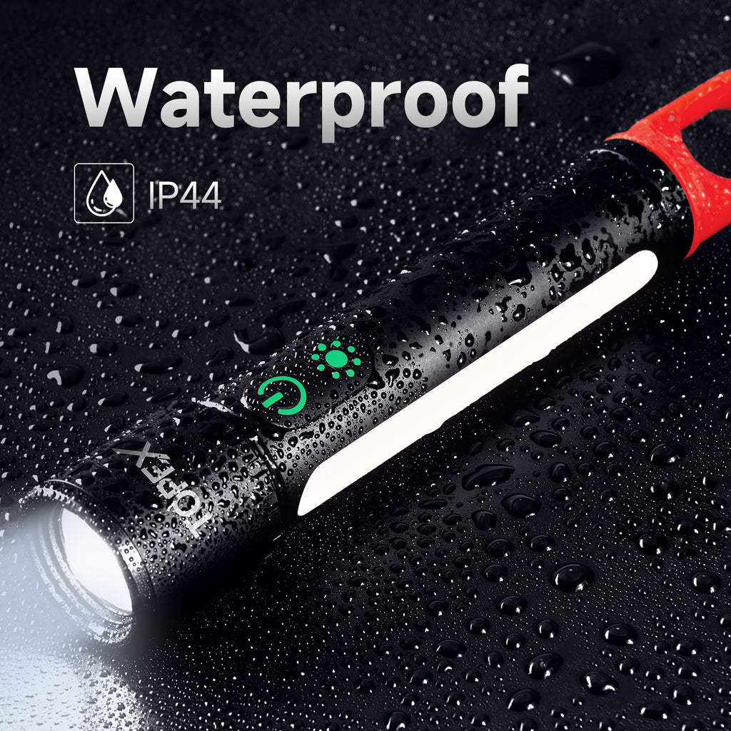 TOPEX LED Torch Rechargeable, 800 Lumens, 600M Super Bright Adjustable Focus Flashlight, 9 Lighting Modes, Waterproof Torch for Camping, Outdoor