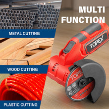 Load image into Gallery viewer, TOPEX 12V Cordless Rotary Tool Speed 5000-25000rpm With 12V Cordless Angle Grinder,12V 2.0Ah Lithium-Ion Battery&14.4V /0.4A charger