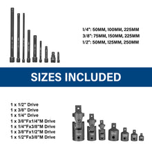 Load image into Gallery viewer, TOPEX 16-piece Socket Adaptor& Extension Bar Set