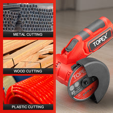 Load image into Gallery viewer, TOPEX 12V Cordless Angle Grinder Skin Only without Battery,with 2 Polishing disc & 1 Wrench for Metal and Wood