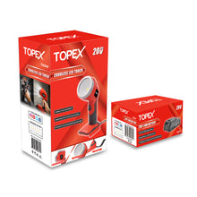 Load image into Gallery viewer, TOPEX 20V LED Light 300 Lumen Lightweight LED Torch w/ Battery & Charger