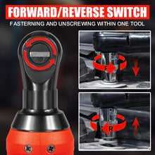 Load image into Gallery viewer, TOPEX 12V Power Tool Twin Kit Cordless Wrenches Impact Wrench with 6 Sockets & 3/8" Electric Ratchet Wrench 300RPM Variable Speed LED Light w/ 2 Lithium-Ion Batteries & 16-inch Multi-Pocket Tool Bag