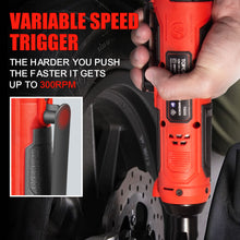 Load image into Gallery viewer, TOPEX 12V Power Tool Twin Kit Cordless Wrenches Impact Wrench with 6 Sockets & 3/8" Electric Ratchet Wrench 300RPM Variable Speed LED Light w/ 2 Lithium-Ion Batteries & 16-inch Multi-Pocket Tool Bag