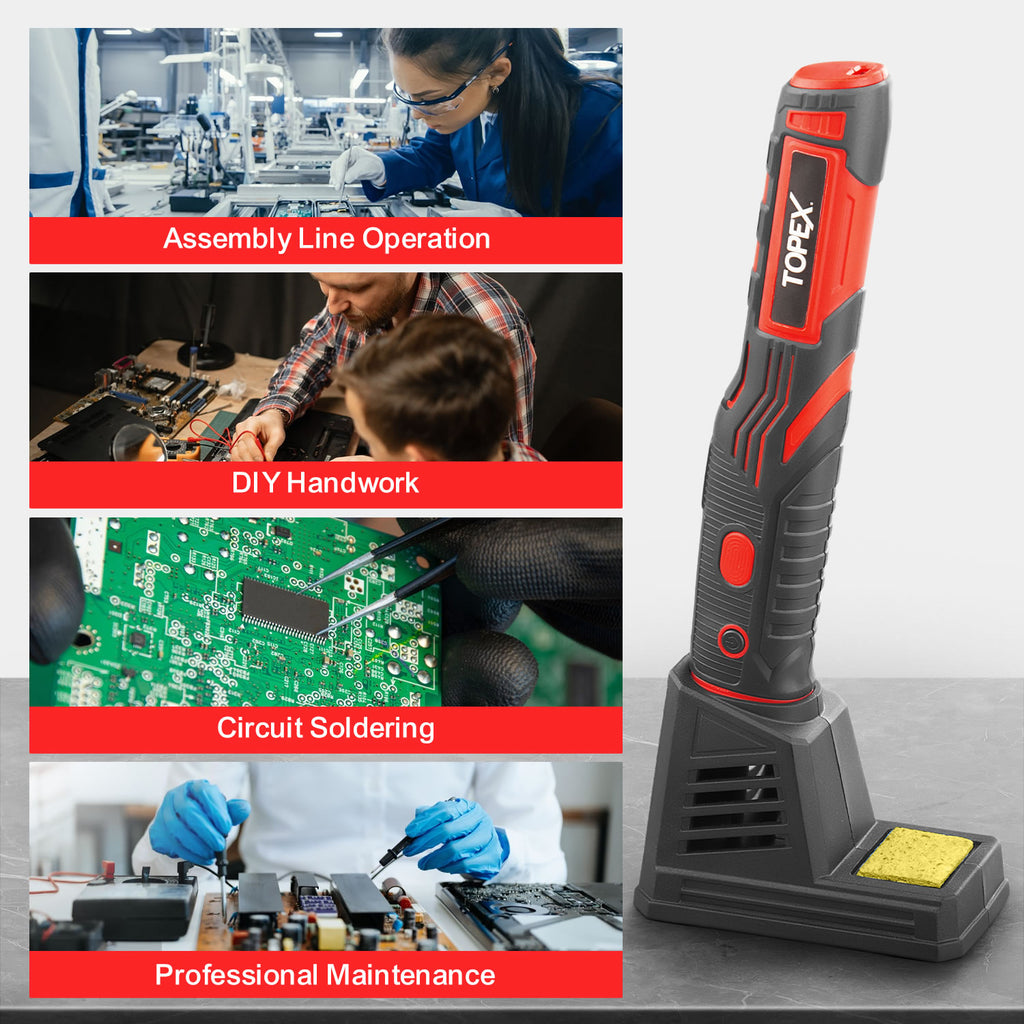 TOPEX 4V Max Cordless Soldering Iron and Charger, Cordless Soldering Iron Kit, 12 Sec Quick Heat Up