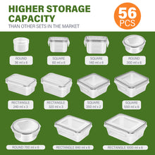 Load image into Gallery viewer, Stelive 56 PCs Food Storage Container Set, Leak Proof Lunch Boxes, BPA-Free Clear Plastic Storage Containers for Home & Kitchen Organization with Labels & Pen