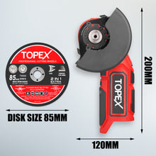 Load image into Gallery viewer, TOPEX 12V Cordless Angle Grinder Skin Only without Battery,with 2 Polishing disc & 1 Wrench for Metal and Wood