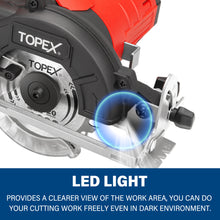 Load image into Gallery viewer, TOPEX 12V Cordless Circular Saw Lithium-Ion LED Torch w/ Battery & Charger