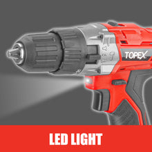 Load image into Gallery viewer, TOPEX 20V Max Cordless Hammer Drill w/ Li-Ion Battery & Drill Bit Set