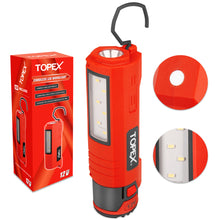 Load image into Gallery viewer, TOPEX 12V Cordless LED Worklight Lithium-Ion LED Torch w/ Battery & Charger