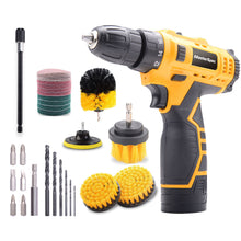 Load image into Gallery viewer, MasterSpec 45PCS Combo 12V Cordless Drill Driver Brush Kit Cleaning Sanding Pads Drill Bits