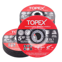 TOPEX 25PCS 125x 6.0x 22.23mm Grinding Discs Wheels Steel Inox Angle Grinder