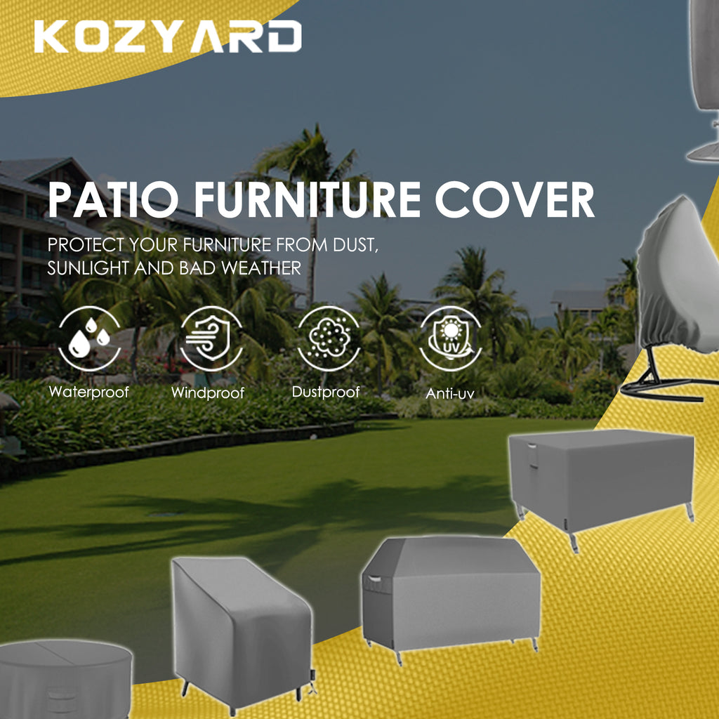 KOZYARD Waterproof Patio Chair Cover Lounge Deep Seat Single Lawn Chair Cover
