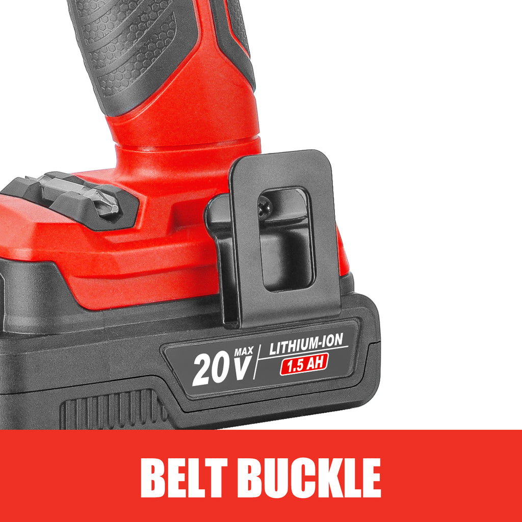 TOPEX 20V Max Cordless Hammer Drill w/ Li-Ion Battery & Screwdriver Bit Set