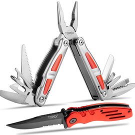 TOPEX 16-in-1 Multi-Function Tool & Knife Set Professional Stainless Steel Pocket Folding Knife
