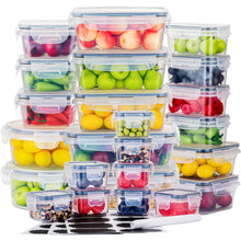 Load image into Gallery viewer, Stelive 24 PCs Food Storage Container Set, Leak Proof Lunch Boxes, BPA-Free Clear Plastic Storage Containers for Home &amp; Kitchen Organization with Labels &amp; Pen