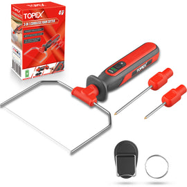 TOPEX 4V 3-IN-1 Cordless Foam Cutter, Hot Knife Engraving Kit, Electric Styrofoam Polystyrene Cutting Tool Set, with LED light for Crafting and Foam Projects