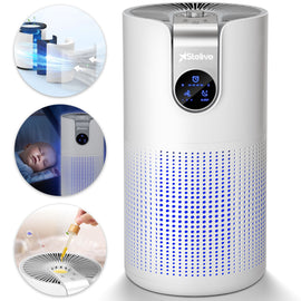 Stelive Compact Air Purifier 40m2  3-Stage Ture HEPA-13 & Active Carbon Filter