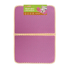 Load image into Gallery viewer, truepal Pink Double-Layer Cat Litter Mat 65 x 45cm Waterproof Trapper Foldable Pad Pet Rug