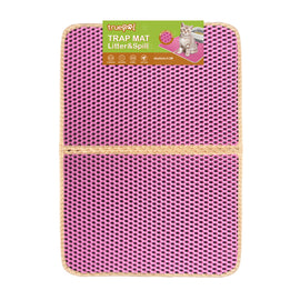 truepal Pink Double-Layer Cat Litter Mat 65 x 45cm Waterproof Trapper Foldable Pad Pet Rug