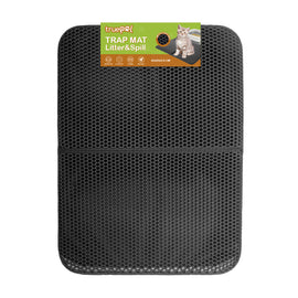 truepal  Black Double-Layer Cat Litter Mat 65 x 45cm Waterproof Trapper Foldable Pad Pet Rug
