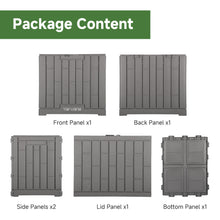 Load image into Gallery viewer, Yarvana Indoor/Outdoor Storage Box 30 Gal/113L with Lockable Lid Ottoman Chair Seat for Toys, Gardening Tools, Waterproof and UV Resistant, Gray