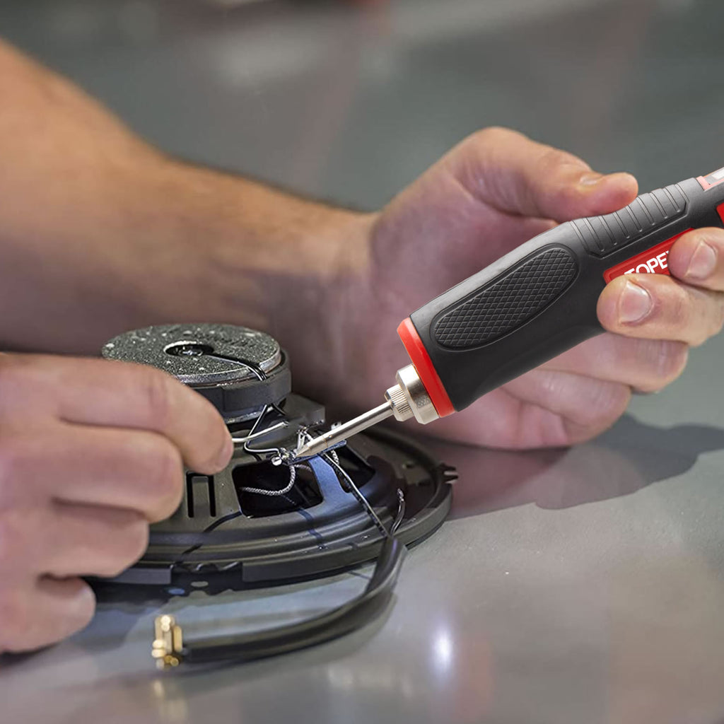 TOPEX 4V Max Cordless Soldering Iron, Cordless Soldering Iron Kit, 12 Second Quick Heat Up, with Rechargeable Lithium-Ion Battery, for Electronics