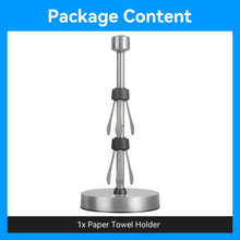 Load image into Gallery viewer, Stelive 11 Inch Silver One-Handed Tear Stainless Steel Paper Towel Holder, Free-Standing Roll Holder, Paper Towel Dispenser with Suction Cups for Any Roll Size