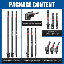 Load image into Gallery viewer, TOPEX 13-piece 1/4&quot; Impact Socket Adapter Set Socket Bit Adapters Extension Bar Set