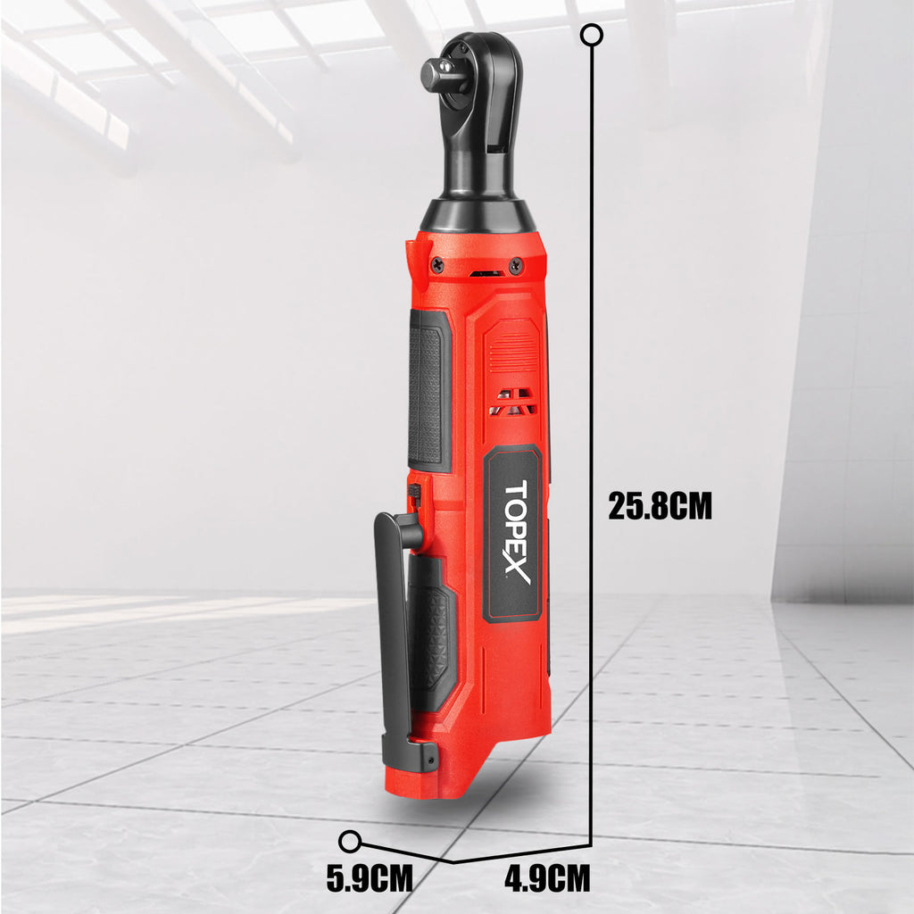 TOPEX 3/8" 12V Cordless Electric Ratchet Wrench 45NM 300RPM Variable Speed & LED Light Skin Only without Battery