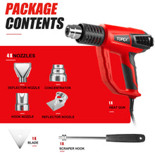 Load image into Gallery viewer, TOPEX Heat Gun Hot Air Heating Tool Kit Dual Speed w/ 5 Accessories Storage Case