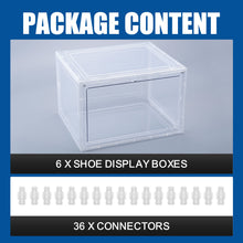 Load image into Gallery viewer, Stelive 6PCS Shoe Display Box Shoe Box Storage Container Stackable Shoe Storage Box 33.4x27.5x22.3cm