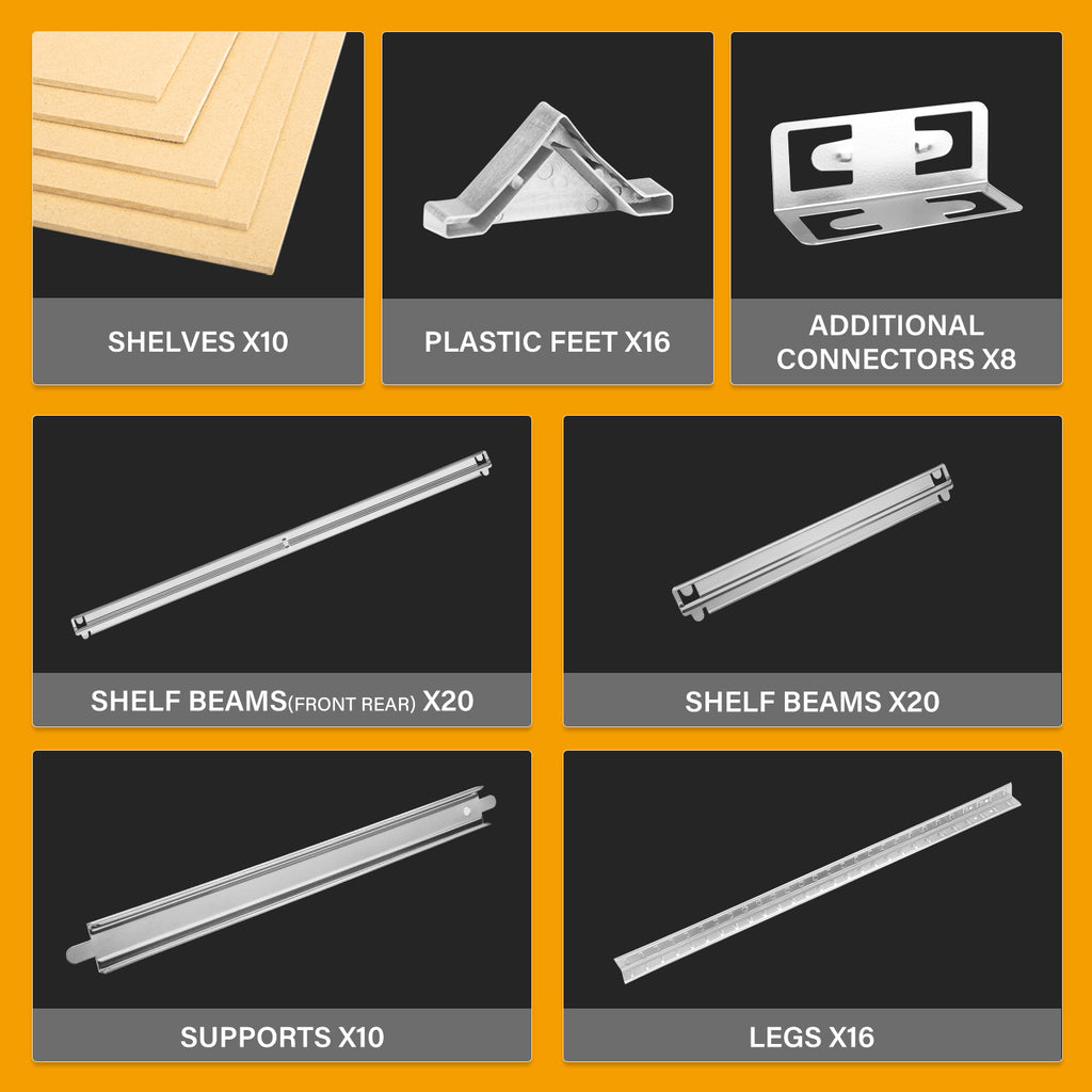 MasterSpec 2PCS 5-Tier Garage Shelving 1500x700x300mm Warehouse Rack Shelf Storage Rack Garage Shelves